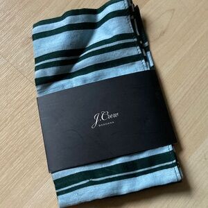 New J.Crew Green and blue Striped cotton Bandana
